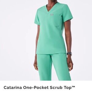 Figs Teal Technical Collection Scrub Top